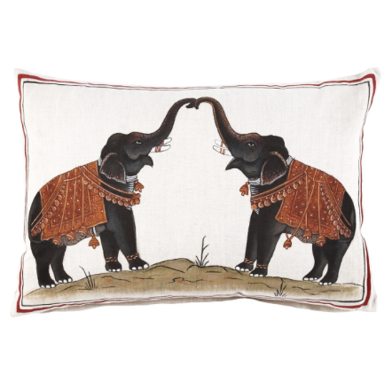 two elephants decorative pillow