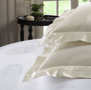 Giza 45 - Medallion Bedding Collection by Sferra | Fig Linens - Ivory shams
