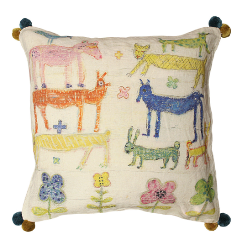Stacked Animals Pillow (With Poms) by Sugarboo