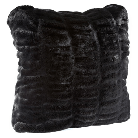 24x24" Onyx Mink Faux Fur Pillows by Fabulous Furs | Fig Linens