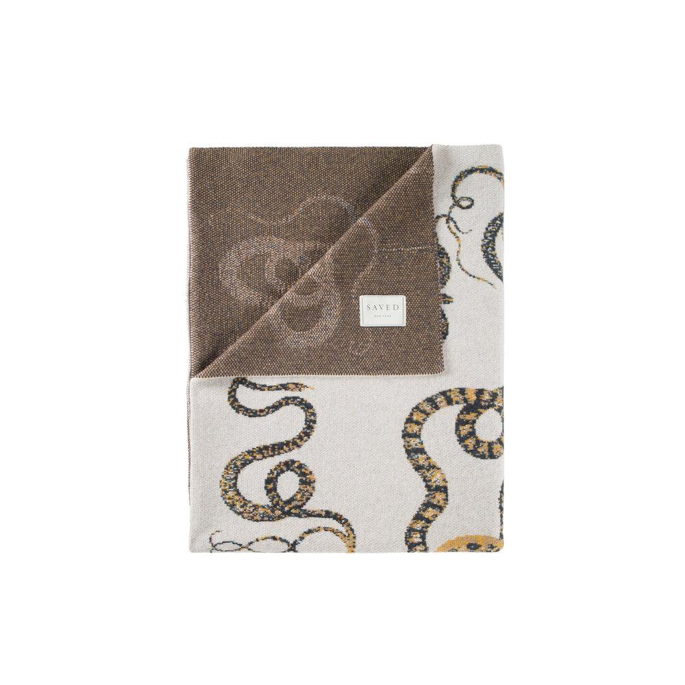 Fig Linens - Serpents Cashmere Blankets by Saved New York - Folded