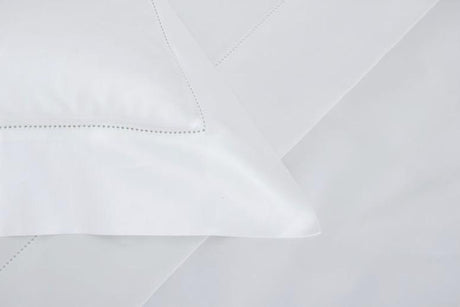 Frette Single Ajour White Close-up of Bedding Hemstitch | Fig Linens and Home