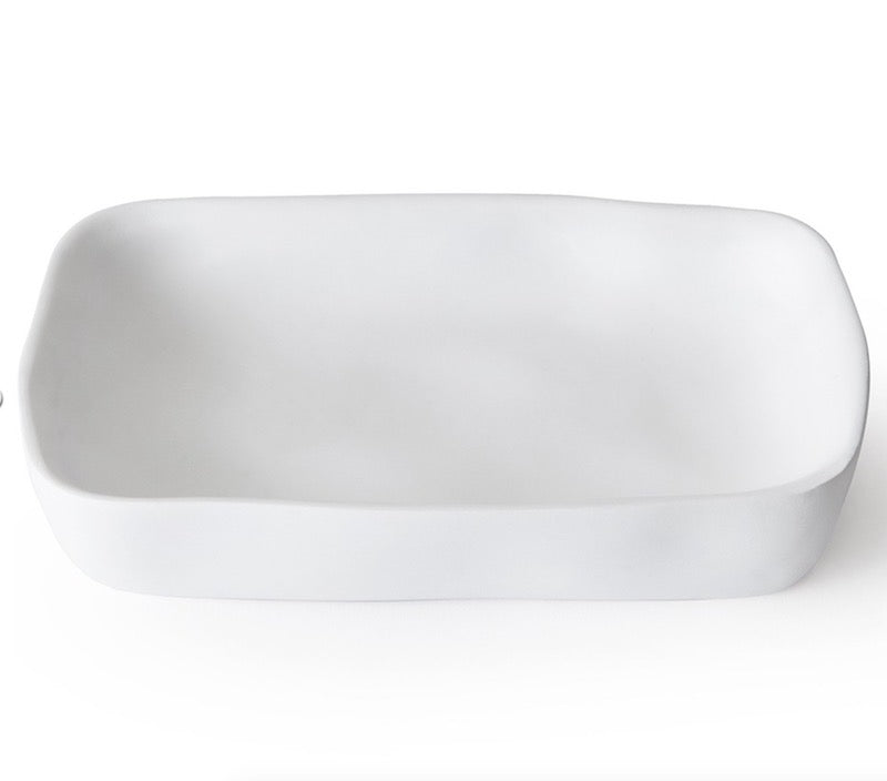 Montecito White Soap Dish - Bath Accessories - Kassatex at Fig Linens and Home