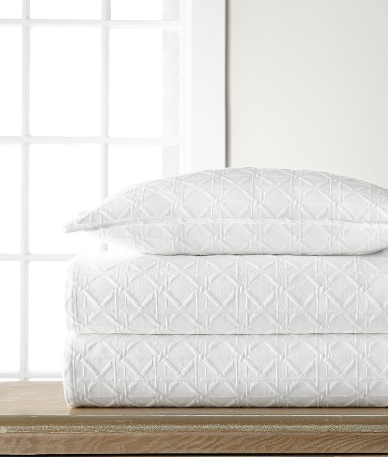 St. Lucia White Coverlet &amp; Shams by Legacy Home