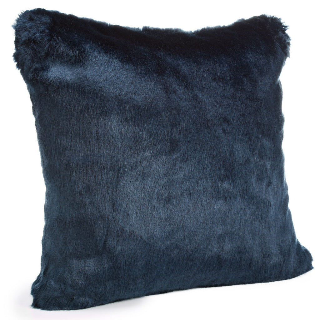 Steel Blue Mink Faux Fur Pillows