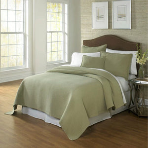 Traditions Linens - Tracey Coverlet by TL at Home in Sage - Bedding at Fig Linens and Home