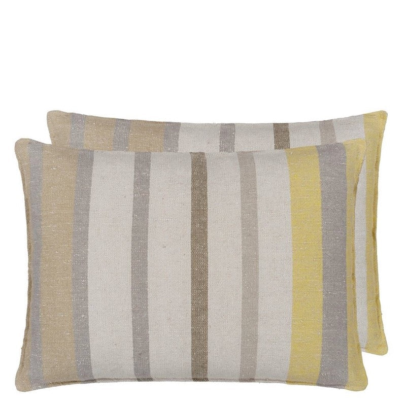 Throw Pillow - Brera Corso Thyme Linen Decorative Pillow at Fig Linens and Home