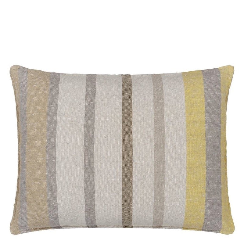 Throw Pillow - Reverse - Brera Corso Thyme Linen Decorative Pillow at Fig Linens and Home