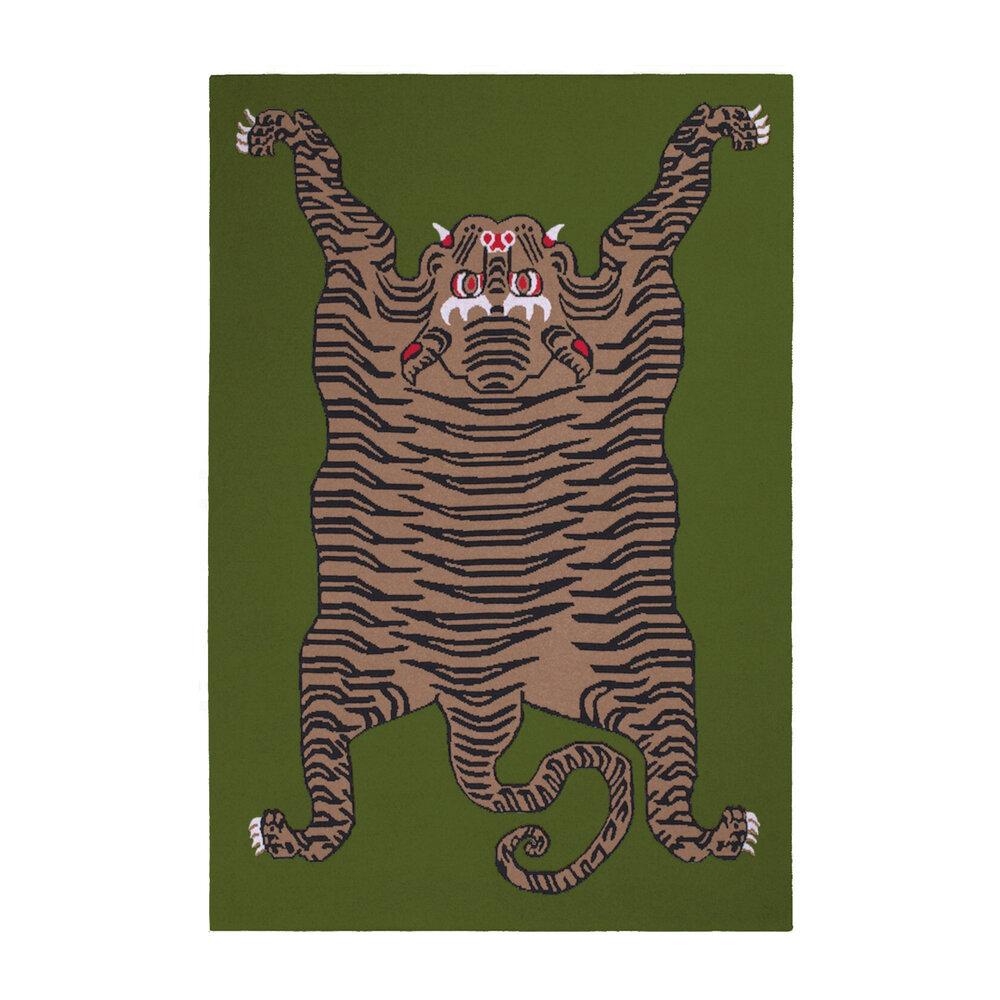 Green Tiger Rug Cashmere Throw by Saved NY | Fig Linens
