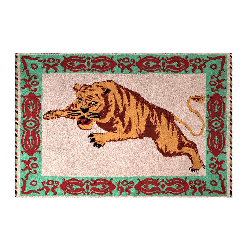 Tiger Tapestry Cashmere Blankets by Saved NY | Fig Linens