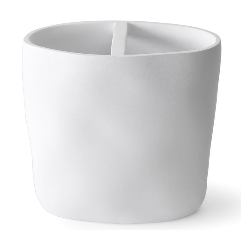 Montecito White Brush or toothbrush Holder - Bath Accessories - Kassatex at Fig Linens and Home