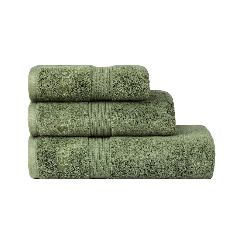 Loft Cool Green Towels by Hugo Boss Home - Stack of Towels - Fig Linens and Home