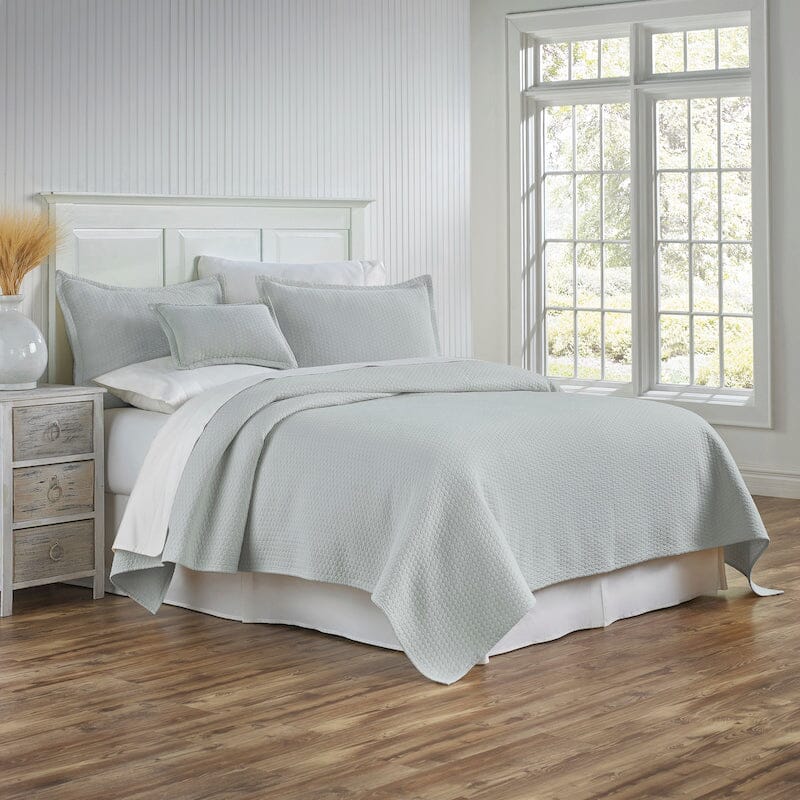 Traditions Linens - Tracey Coverlet by TL at Home in Seaglass - Bedding at Fig Linens and Home
