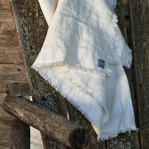 Traditions Linens - Rustic Linen Throws by TL at Home in White - Fig Linens and Home
