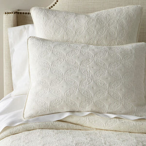 Traditions Linens - Whitney Pillow Shams in Ivory by TL at Home - Fig Linens and Home