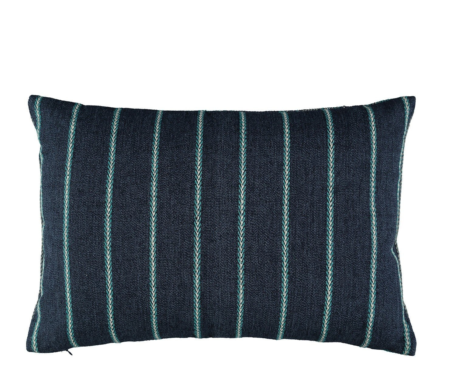William Yeoward Alicia Peacock Decorative Pillow Reverse to Smaller Stripe