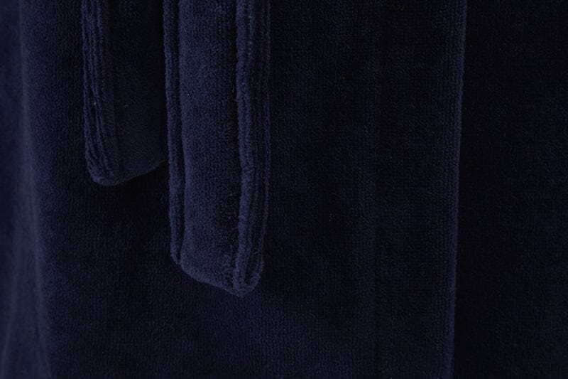 Kenzo Paris K BOKE Marine Hooded Velor Bathrobe (Women's) - Fabric Detail - Fig Linens and Home