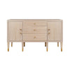 Amherst BUFFET WITH ACRLYIC AND BRASS HARDWARE IN CERUSED OAK - Front - Fig Linens and Home