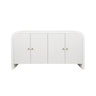 Belmont Waterfall Buffet in Glossy White - Front - Worlds Away at Fig Linens and Home