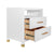 Hancock TWO DRAWER SIDE TABLE WITH RATTAN WRAPPED HANDLES IN MATTE WHITE LACQUER - Side Open Drawers