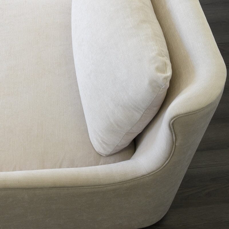 Kaleb WINGBACK SOFA WITH CERUSED OAK FEET IN IVORY PLAIN WEAVE UPHOLSTERY - Up - Fig Linens and Home