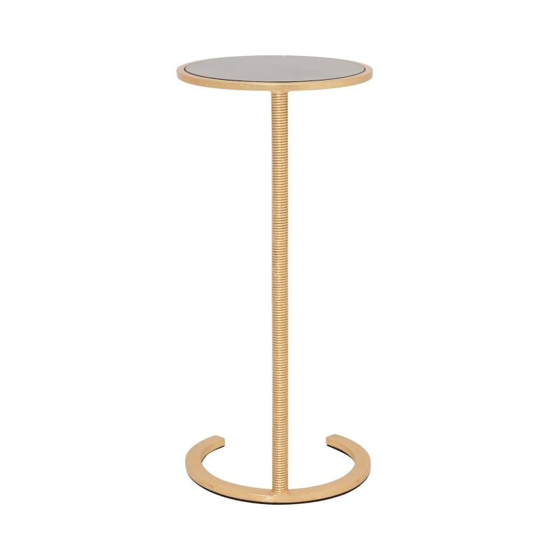 Nina Round Cigar Table in Gold Leaf by Worlds Away - Table - Back - Fig Linens and Home