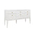 Palmer FLUTED SIX DRAWER BUFFET WITH BRASS KNOBS IN GLOSSY WHITE LACQUER - Angle