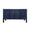 Rue FOUR DOOR BUFFET WITH ANTIQUE BRASS CIRCLE HARDWARE IN TEXTURED NAVY LINEN - Front