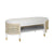 Beale White Storage Bench | Worlds Away Hallway Bench Side View - Fig Linens and Home