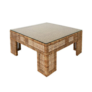 Coffee Table | Angle View of Charlie Rattan Table by Worlds Away