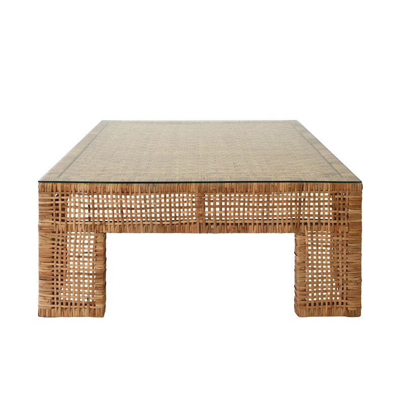Charlie Rattan Coffee Table by Worlds Away | Fig Linens and Home