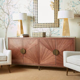 Worlds Away Emory Walnut Cabinet with Bronze Legs & Hardware - 34"H x 72"W x 20"D Walnut and Bronze at FIG LINENS AND HOME - 3