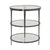 Vienna Round Glass Top Side Table in Gunmetal Finish - Side View