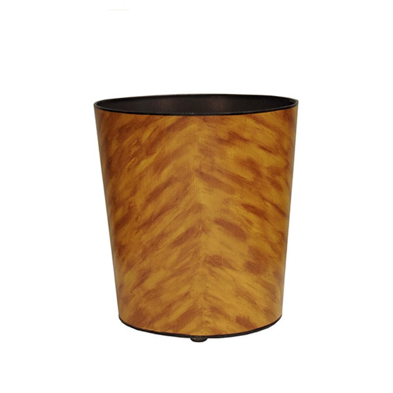 Oval Wastebasket in Tortoise Shell by Worlds Away - Fig Linens and Home
