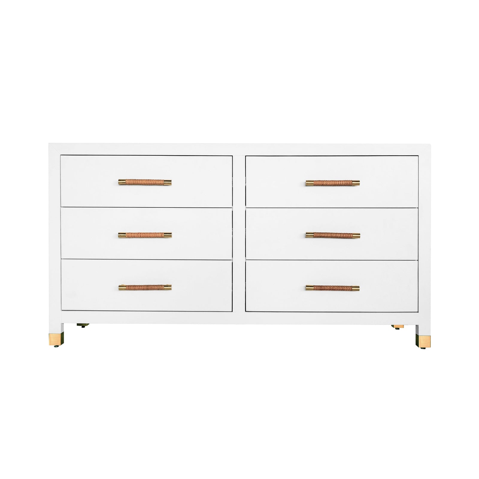 Winchester 6 Drawer Large White Chest - Worlds Away White Dresser at Fig Linens and Home
