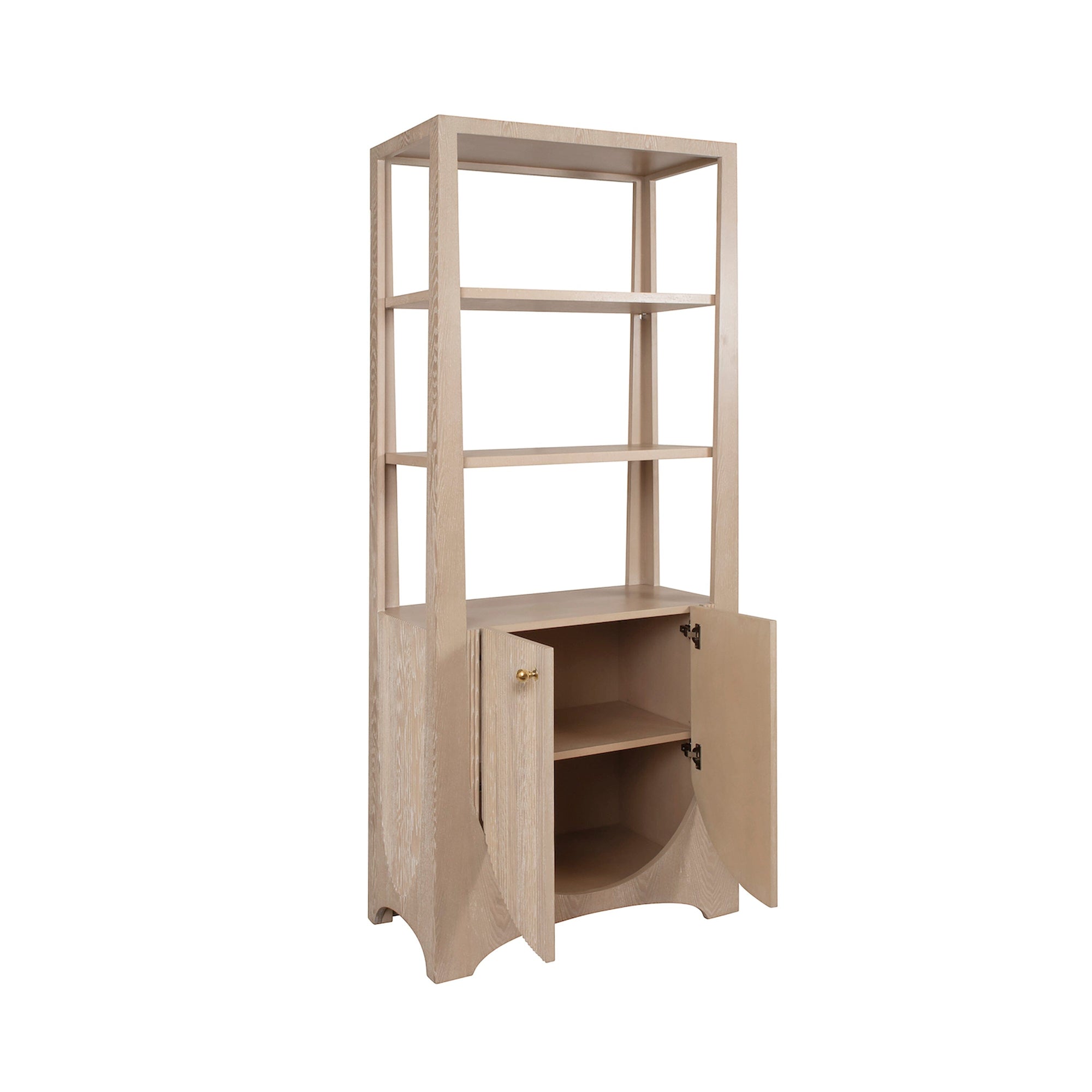 Open Doors View - Worlds Away Young Cerused Oak Etagere Shelf by Worlds Away - Fig Linens and Home