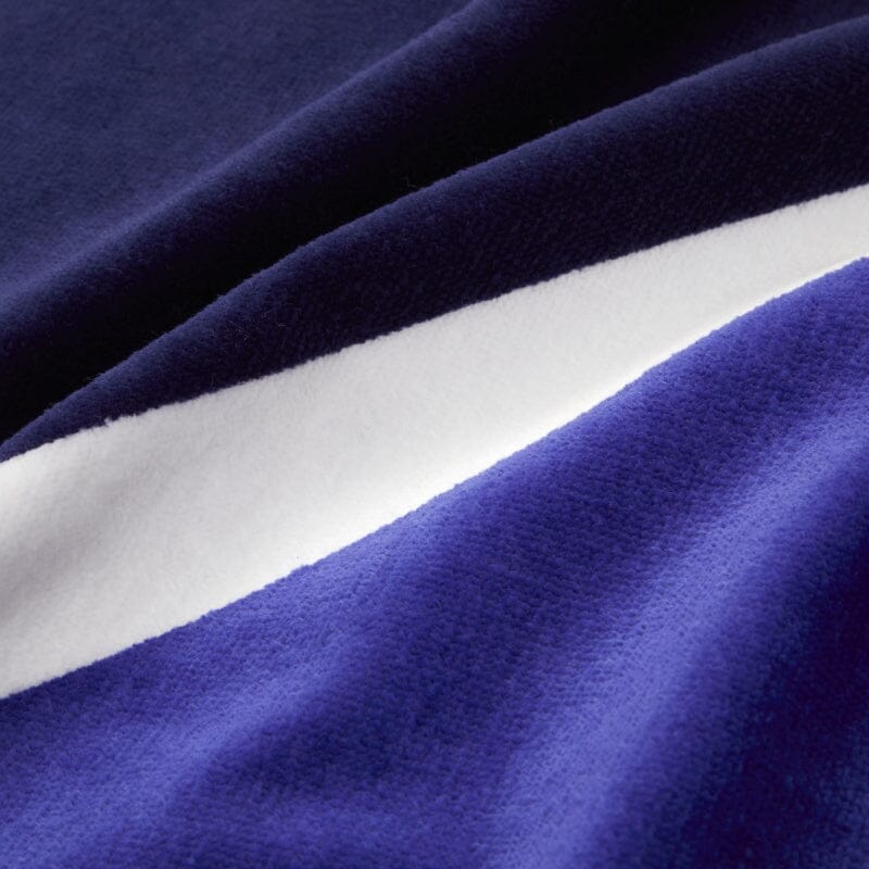 Hugo Boss Home TENNIS COURT Blue Printed Velour Beach Towel - Fabric Detail - Fig Linens and Home