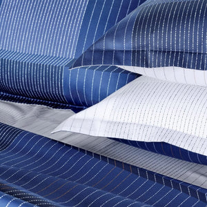 Tennis Stripes Navy Bedding by Hugo Boss Home - Bed Linen - Close up 2 - Fig Linens and Home