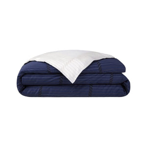 Tennis Stripes Navy Bedding by Hugo Boss Home - Duvet Cover - Fig Linens and Home