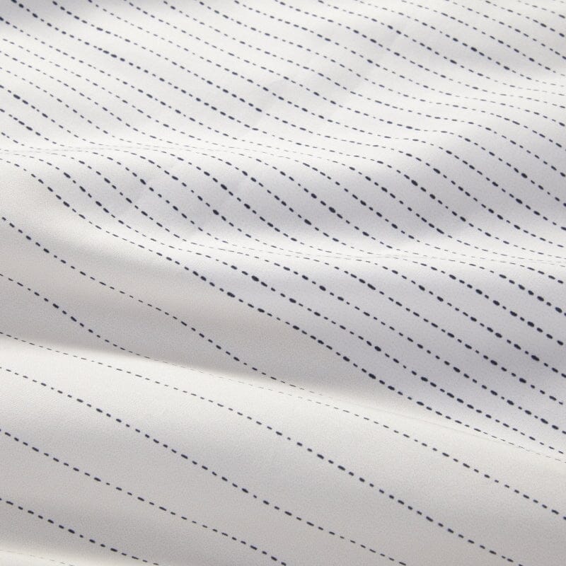 Tennis Stripes Navy Bedding by Hugo Boss Home - Fitted Sheet Detail - Fig Linens and Home