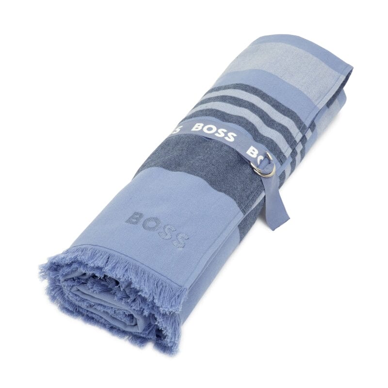 Hugo Boss Home Searide Blue Foutah with closing belt - Roll - Fig Linens and Home