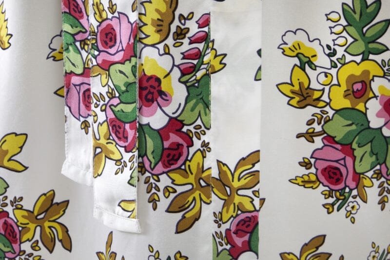 Kenzo Paris K POPFLOWER Kimono Bathrobe (Women's) - Fabric Detail - Fig Linens and Home