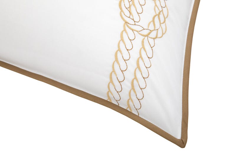 Yves Delorme Couture Drisse Bronze Bedding - Fig Linens and Home  - Pillow Sham - Corner
