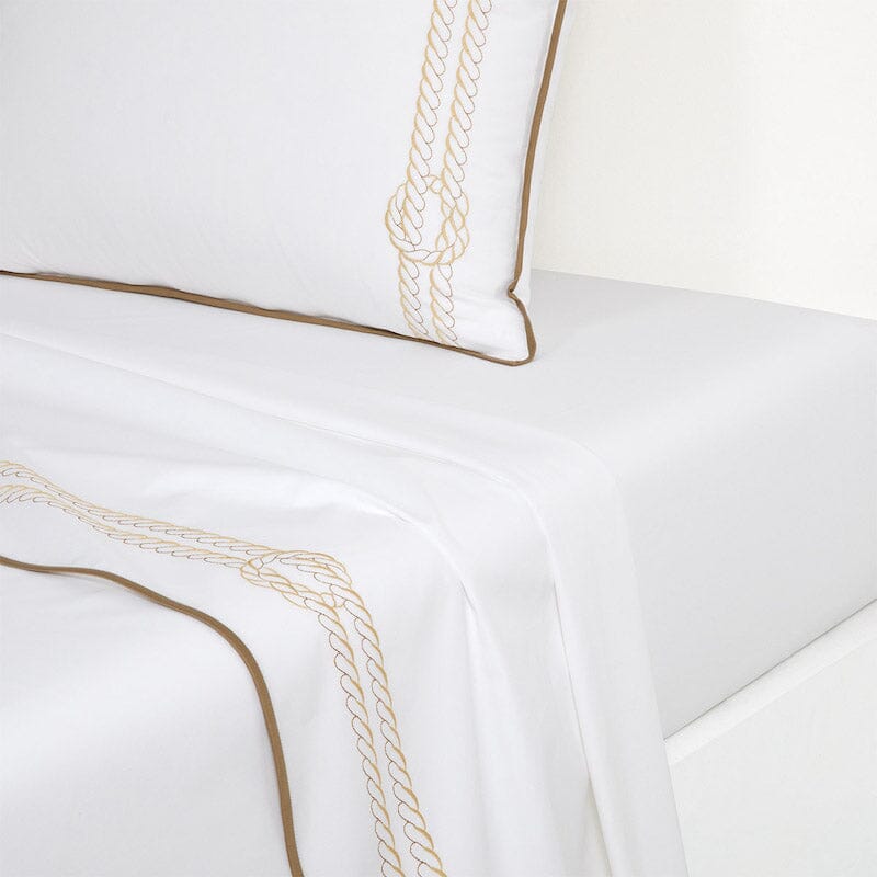 Yves Delorme Couture Drisse Bronze Bedding - Fig Linens and Home  - Flat Sheet - and Pillow