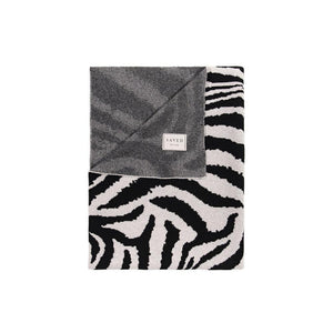 Fig Linens - Zebra Cashmere Blankets by Saved NY - Folded
