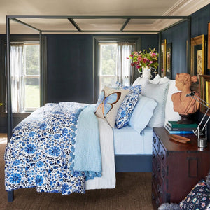 John Robshaw Organic Duvet Cover - Zoya Azure Bedding - Fig Linens and Home