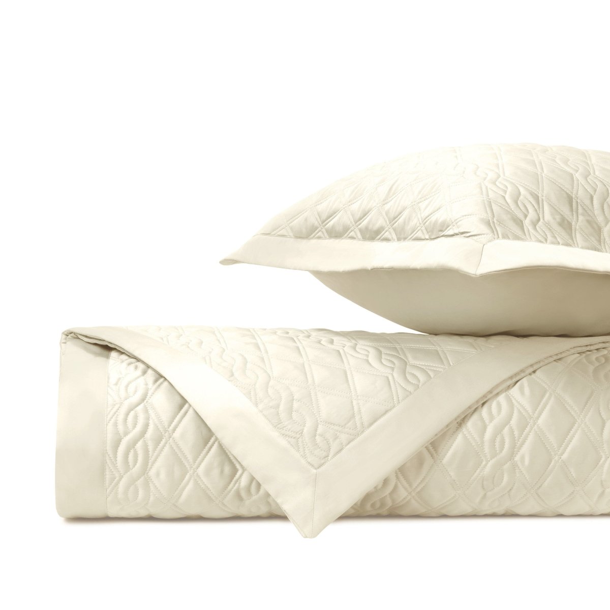 ABBEY Quilted Coverlet in Ivory by Home Treasures at Fig Linens and Home