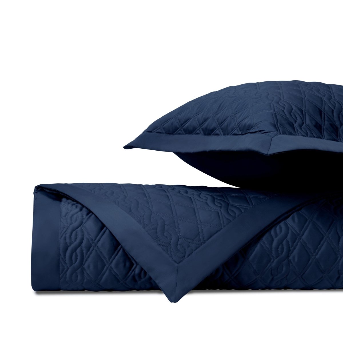 ABBEY Quilted Coverlet in Navy Blue by Home Treasures at Fig Linens and Home