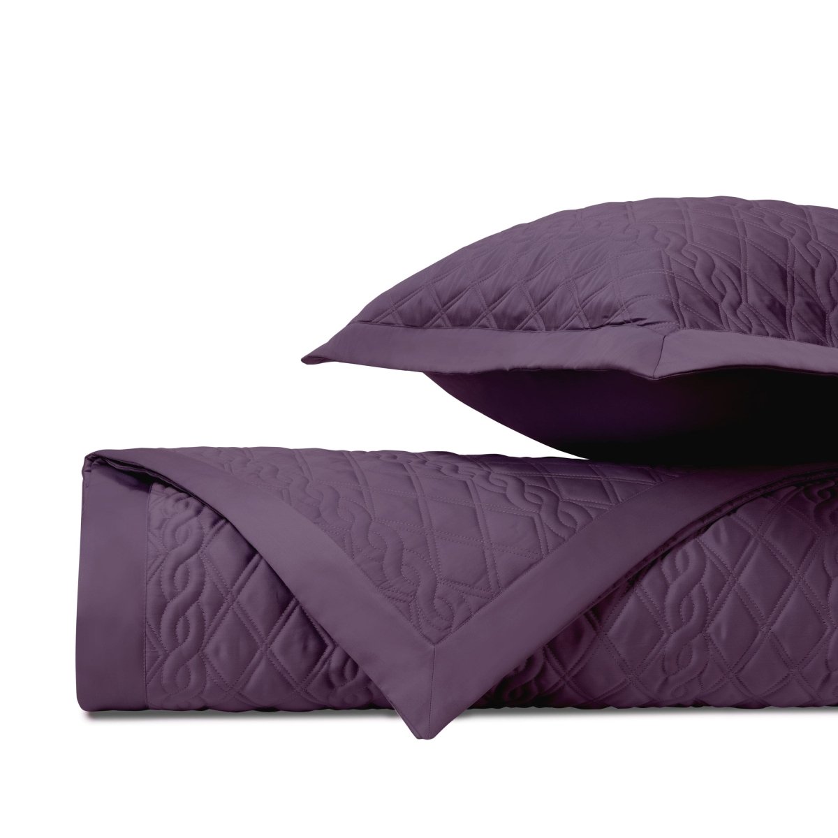 ABBEY Quilted Coverlet in Purple by Home Treasures at Fig Linens and Home