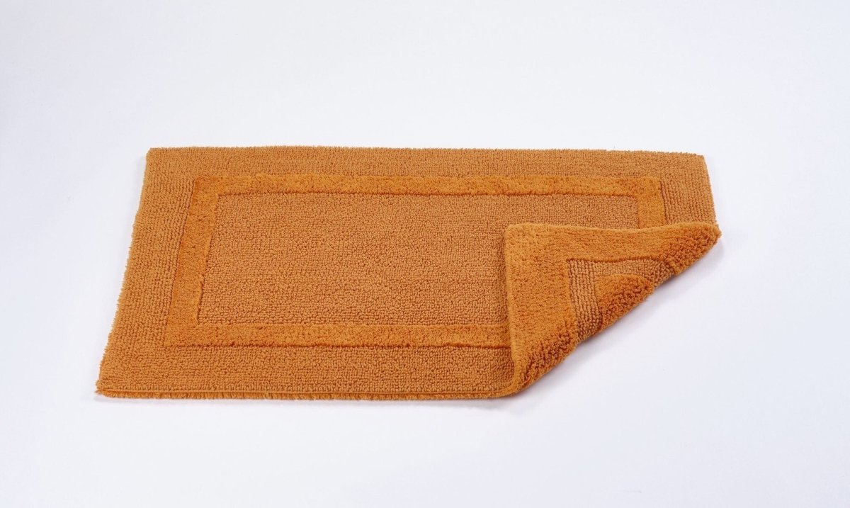 Fig Linens - Abyss & Habidecor Reversible Bath Rug - Tangerine - 23x23" Contour